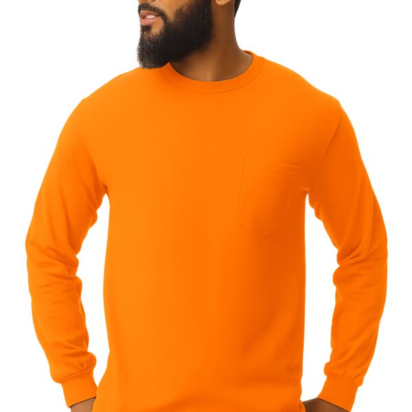 Adult Ultra Cotton® Long-Sleeve Pocket T-Shirt Thumbnail