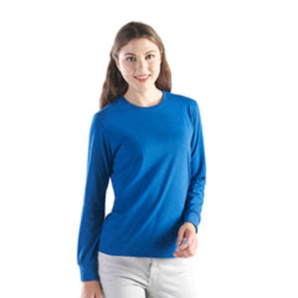 Breeze - Ladies RING SPUN Combed Cotton Long Sleeve Crewneck T-Shirt Thumbnail