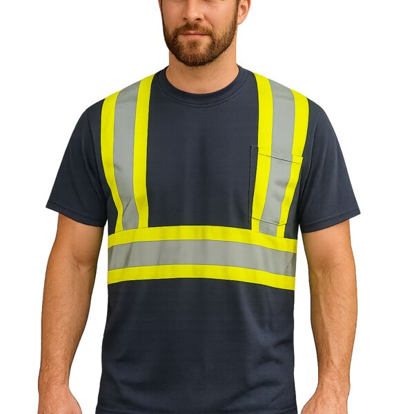 Short Sleeve Cotton Traffic T-Shirt, 4″ Refl. Tape Thumbnail